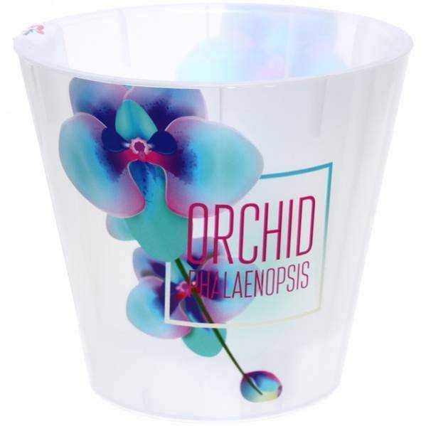 Горшок д/цветов (орхидеи) Фиджи Орхид Деко Лондон 1,6л 160мм (голубая орхидея) 