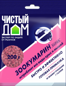 Чистый Дом - гранулы Зоокумарин Супер ( 200г) 4v
