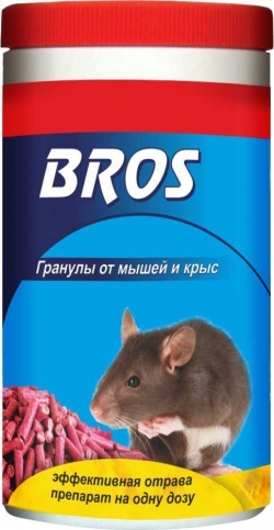 BROS Гранулы от крыс и мышей (банка с дозатором) 250 