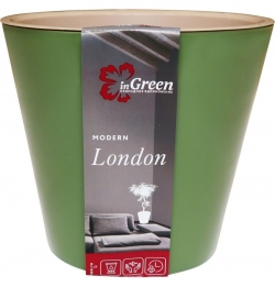 Горшок для цветов London" оливковый 3,3л "Ingreen"  дс19м со/вставк ING6251ОЛ