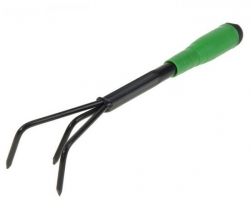 Рыхлитель 3 зубца, пластиковая ручка, зелёный длина 41 см